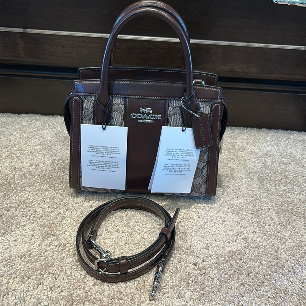 Coach Signature Brown and Tan Satchel